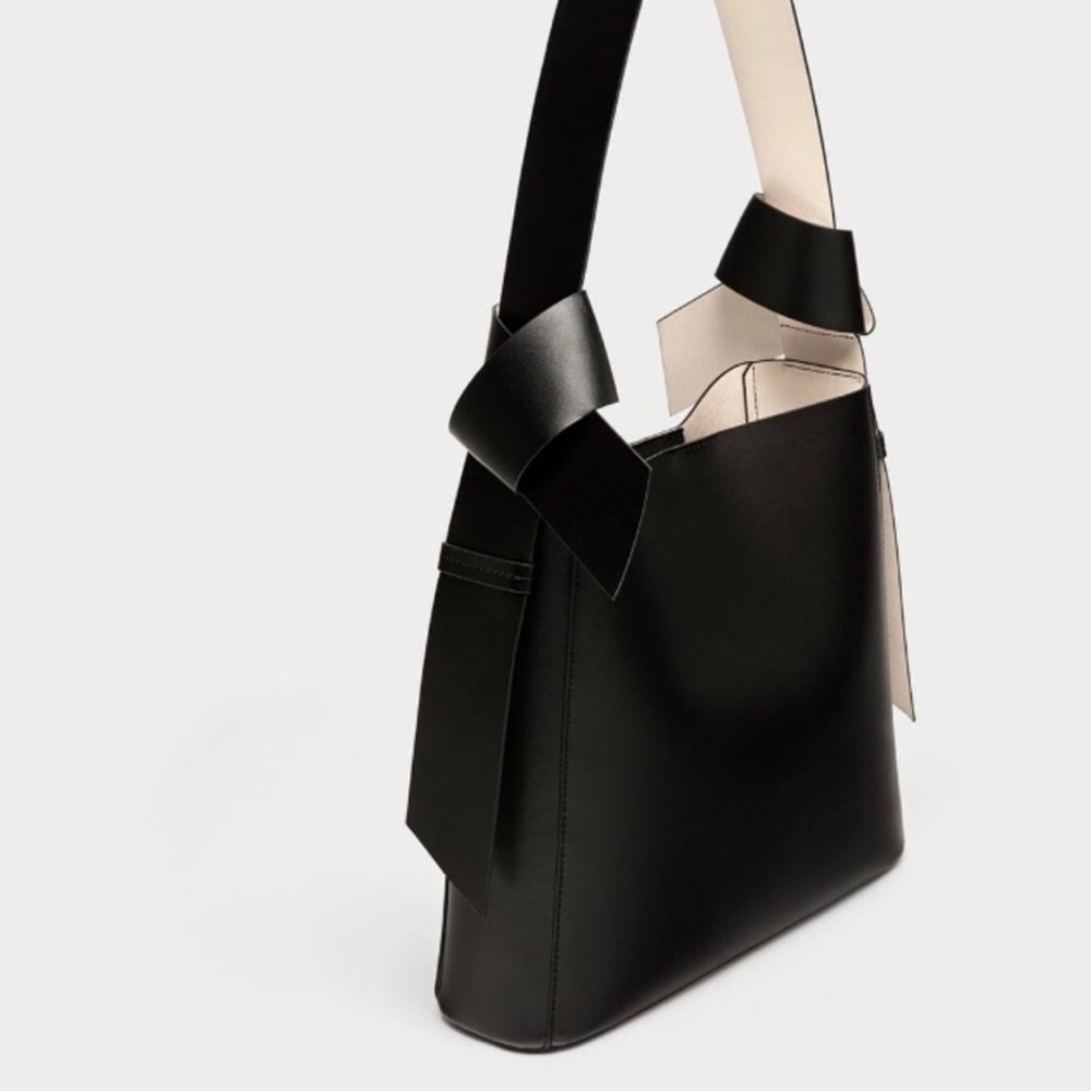 Zara knotted bucket bag